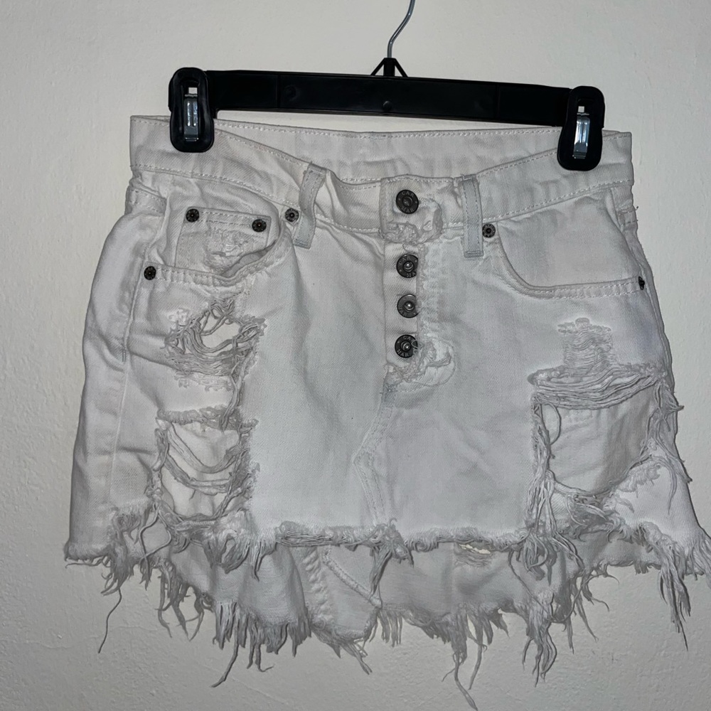 CARMAR Helena Bullet Hole Skirt with Exposed Buttons (size 24)